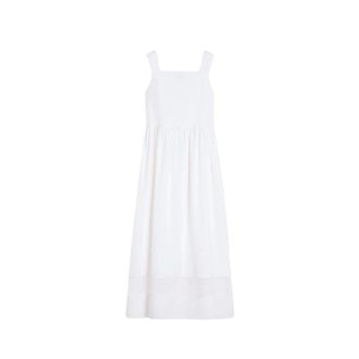 Max Mara Midi Dresses, female, White, Size: XS Cotton-poplin Sleeveless Dress