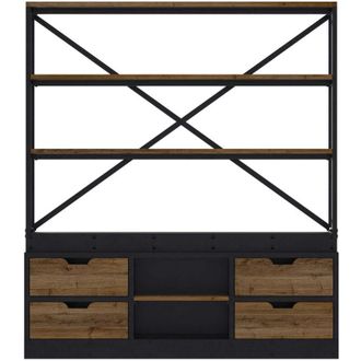 Rendez-Vous D&eacute;co Rendez-vous D&eacute;co - Librer&iacute;a De Madera Y Metal 160 Cm - Goa