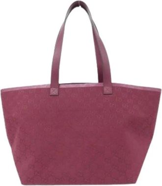 Gucci Pre-owned Tote Bags, female, Red, Size: ONE SIZE Pre-owned GG Canvas Tote Bag