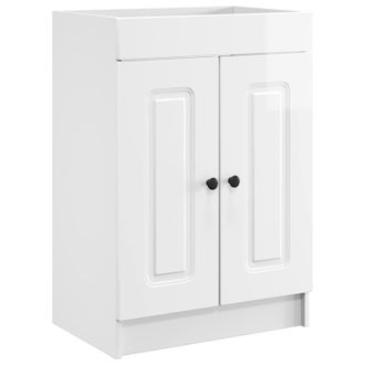 vidaXL Cabinet Debajo Del Fregadero Blanco Brillante 56 X 37,5 X 81 Cm Vidaxl