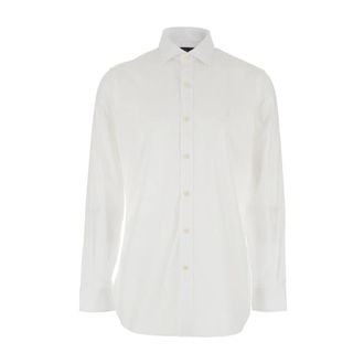 Polo Ralph Lauren Overhemden, Heren, Wit, L, Katoen, Slim Fit Overhemd