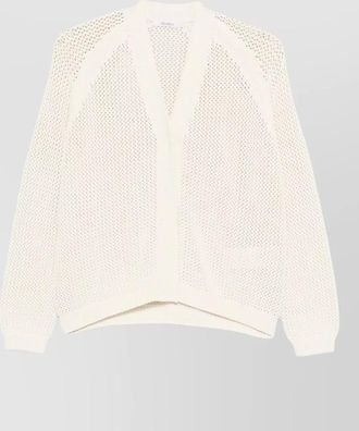 Max Mara silk v-neck long-sleeve cardigan