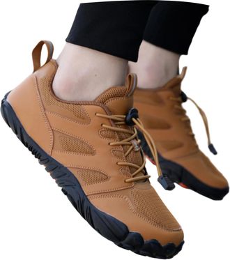 Generic Mens Running Trainers - Mens Lightweight Hiking Sneakers Outdoor Walking Non Slip Running Shoes for Trekking Comfort Footwear Yellow