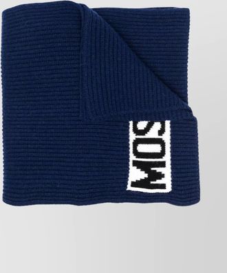 Moschino ribbed knit long scarf with adjustable fit