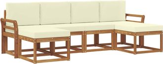 vidaXL Conjunto De Sof&aacute;s De Exterior 6 Uds. Natural Y Crema Vidaxl