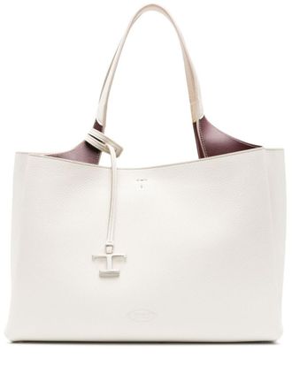 Tod's White Leather Medium Tote