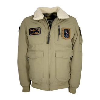 Aeronautica Pilot Collo Rimovibile Ab 3024 - Heren - Winterjassen - Beige - L - Polyester - Jassen