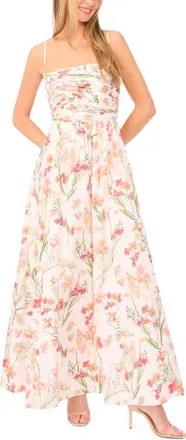Ted Baker Nara Floral Maxi Dress in Ultra White at Nordstrom, Size X-Small
