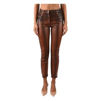 Elisabetta Franchi Jeans Cigarette Laminados - Jeans - Mujer - Rojo - W25