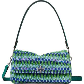 Tory Burch Small Charlie Beaded Shoulder Bag in Blue Multi at Nordstrom
