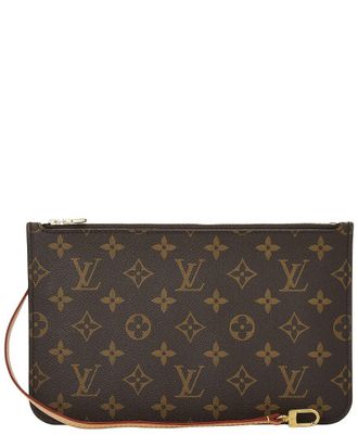 Louis Vuitton Brown Monogram Coated Canvas Neverfull Pouch Mm (Authentic Pre- Loved)