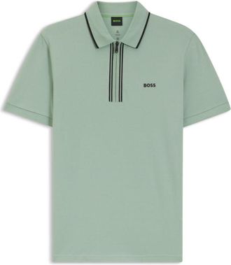 BOSS Stretch-cotton slim-fit polo shirt with moisture-wicking performance