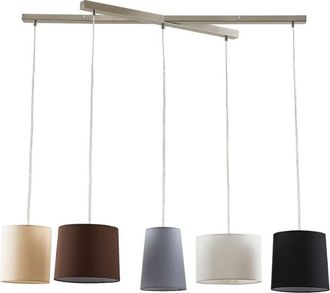 Lindby L&aacute;mpara Colgante hermina En Marr&oacute;n De Textura, Tela, Tejido, Seda - Lindby