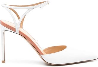 Francesco Russo Leren pumps - Wit