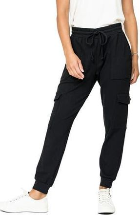 Gibsonlook Gigi Essential Soft Stretch Cotton Ponte Cargo Joggers in Black at Nordstrom Rack, Size Xx-Small