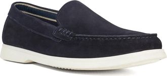 Dune London Mens Wf Bufton - Wide Fit Suede Loafers - Navy - Size UK 11