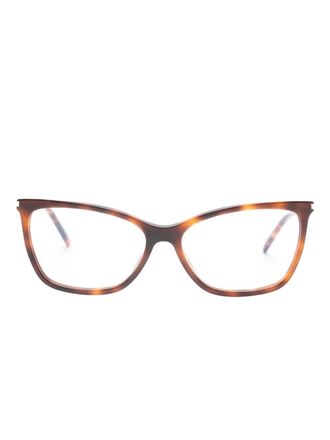 Saint Laurent Eyewear cat-eye glasses - unisex - Acetate - 56 - Brown