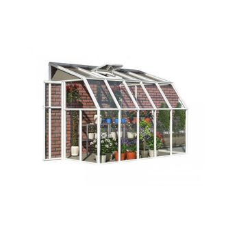 Palram Lean To Greenhouse Sun Room Clear 6 x 10 - L324 x W200.5 x H247 cm in White