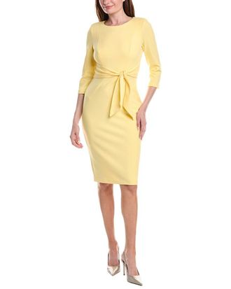 Adrianna Papell Crepe Tie Waist Sheath Dress