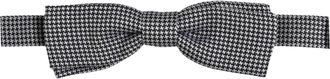 Dolce & Gabbana Houndstooth Silk Bow Tie - Black