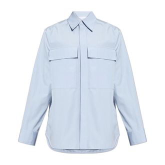 Jil Sander Casual Shirts, male, Blue, Size: L Cotton Shirt