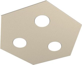 Top-Light Plafoniera Industrial-Minimal Esagonale Hexagon Metallo Sabbia 3 Luci Led 12X3W