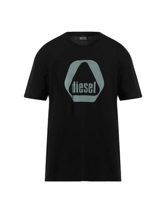 Diesel Mens Diesel Triangle Logo Black T-Shirt - Size: 40