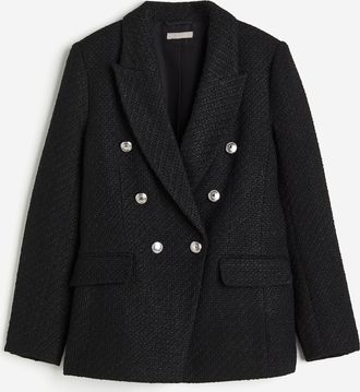 H&M Blazer aus Strukturstoff - Schwarz