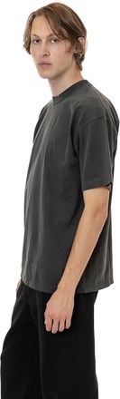 Los Angeles Apparel The 1801 Pigment Dye - 6.5oz Garment Dye Crew Neck T-Shirt, USA Cotton, USA Made, Vintage Black, S