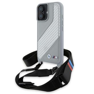 OEM Bmw Bmhcp16s23psccg Iphone 16 6.1 Gris/gris Estuche R&iacute;gido M Edition Carbon Stripe & Strap