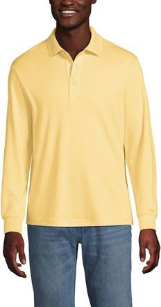 Lands End Long Sleeve Cotton Supima Polo Shirt in Pale Sunbeam Yellow at Nordstrom, Size X-Large