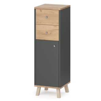Vicco Armario Mediano Senyo, Antracita, 30 X 95 Cm Con Cajones
