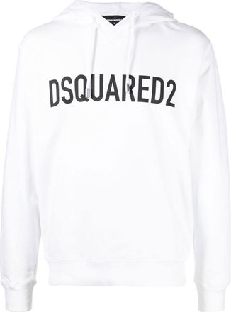 Dsquared2 White Logo-print Hoodie