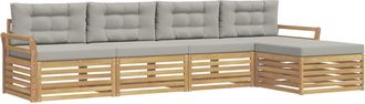 vidaXL Conjunto De Sof&aacute;s De Exterior 5 Uds. Blanco Y Gris Claro Vidaxl