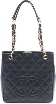 Chanel Black Grained Calfskin Handbag Tote Bag (Pre-Owned)