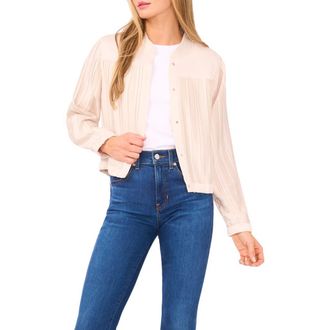 Halogen Pleated Bomber Jacket in Flax Taupe at Nordstrom Rack, Size X-Large