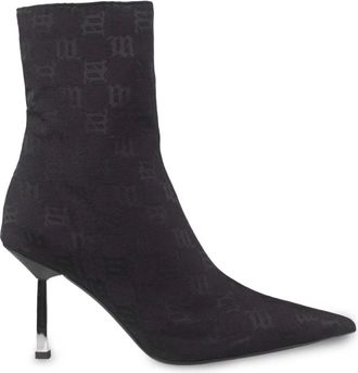 Misbhv Monogram Kniehoge Laarzen in Zwart - Dames - Laarzen met Hak - Zwart - 41 EU - Schoenen