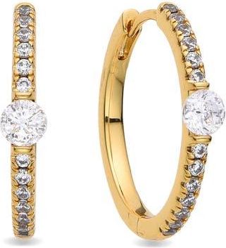 Eye Candy Los Angeles Apolline Cubic Zirconia Huggie Hoop Earrings in Gold at Nordstrom Rack