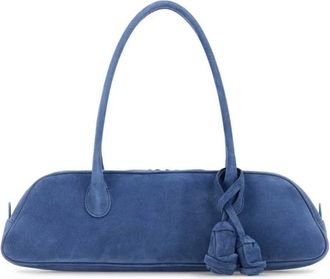 Magda Butrym Cerulean Blue Suede Shoulder Bag