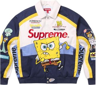 SUPREME x Spongebob Squarepants x Jeff Hamilton Racing Jacket White SS25J81-WHITE
