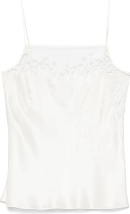 Carine Gilson Top pigiama con dettagli in pizzo - Bianco
