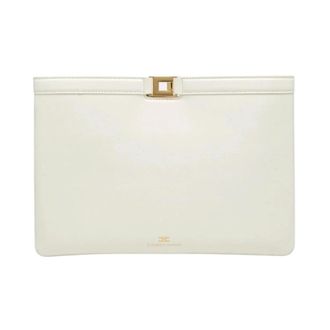 Elisabetta Franchi Clutches, female, Beige, Size: ONE SIZE Naplak-Effect Envelope Clutch
