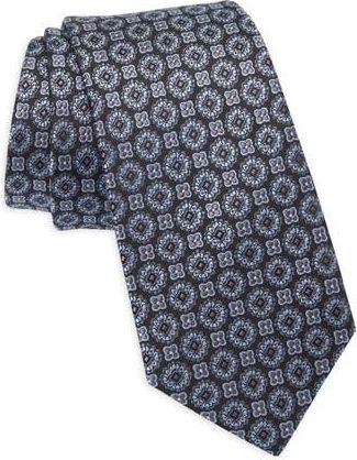 Duchamp Medallion Jacquard Silk Tie in Bk at Nordstrom Rack