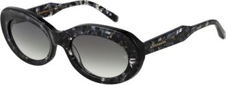 Scotch & Soda Zwarte ovale zonnebril met groene gradientlenzen - Dames - Zonnebrillen - Zwart - ONE Size - Accessoires