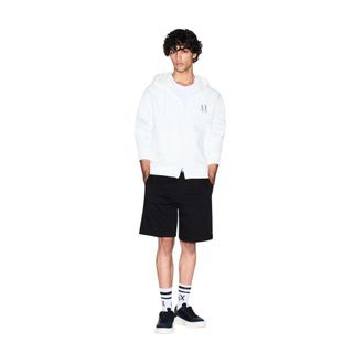 A|X Armani Exchange Logo-Printed Cotton Hoodie - White