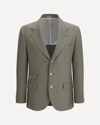 Brunello Cucinelli Single-breasted silk and linen Jacket Male 50