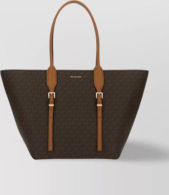 Michael Kors structured shape buckle double handles bag