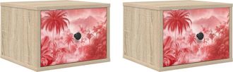 vidaXL Mesita De Noche De Pared Aachen 2 Uds. Roble Sonoma Vidaxl
