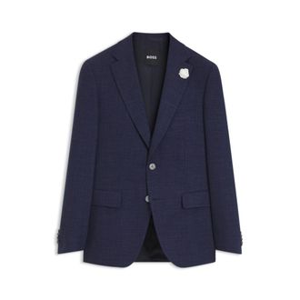 BOSS Slim-fit blazer in m&eacute;lange stretch fabric
