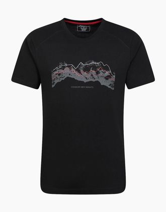 Mountain Warehouse Mens Mountain Warehouse Mens Tech Mountains Organic T-Shirt - Black - Size: 46